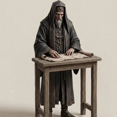 Mô hình 3D Olreg the Scholar: Học giả thời trung cổ cực chi tiết