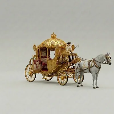 Mô hình xe ngựa của Lọ Lem (Cinderella's Carriage) in 3D siêu đẹp