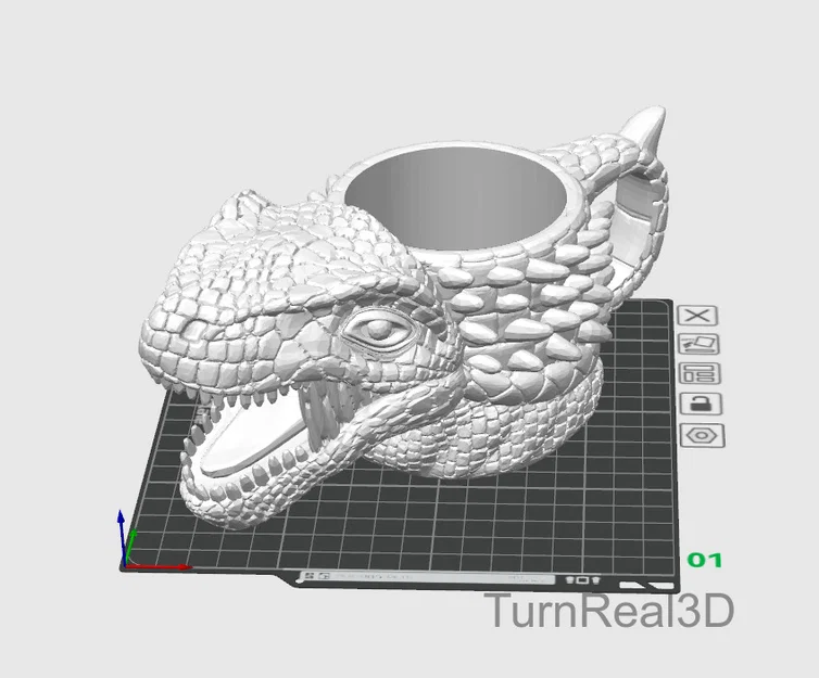 TyrannoGrip — Giá đỡ ly/cốc T. rex in 3D - Image 1
