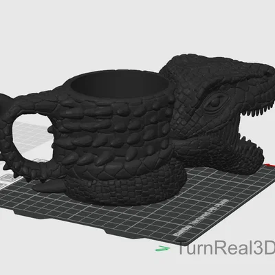 TyrannoGrip — Giá đỡ ly/cốc T. rex in 3D