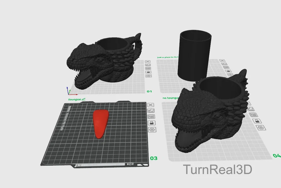 TyrannoGrip — Giá đỡ ly/cốc T. rex in 3D - Image 4
