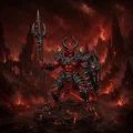 Vhorlath Realms – Demon – Hellspire Wardspear (Miniature STL in 3D Dark Fantasy) - Thumbnail 1