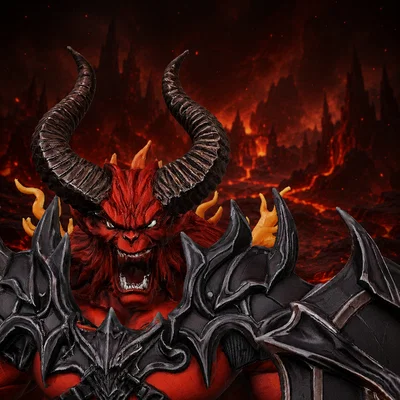 Vhorlath Realms – Demon – Hellspire Wardspear (Miniature STL in 3D Dark Fantasy)