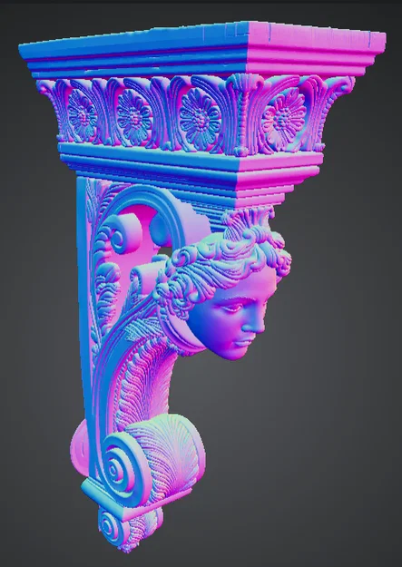 Mẫu in 3D Bệ đỡ kiến trúc cổ điển tinh xảo (Ornate Corbel) - Image 1