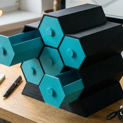 Khay ngăn kéo tổ ong modular để bàn (Modular Honeycomb Desktop Organizer)