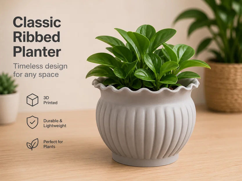 Chậu gân cổ điển (Classic ribbed plabter) - Image 1