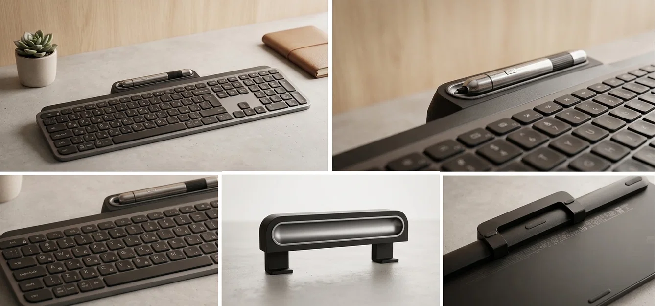Giá kẹp bút clip-on cho bàn phím Logitech MX Keys S - Image 1