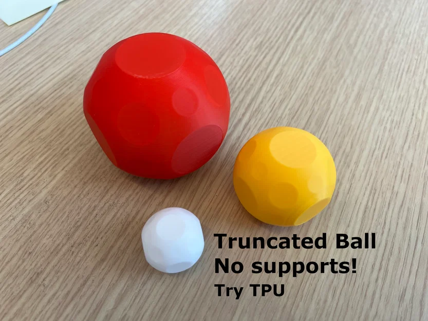 Mô hình quả cầu vát cạnh (Truncated Ball) in 3D không cần support - Image 1