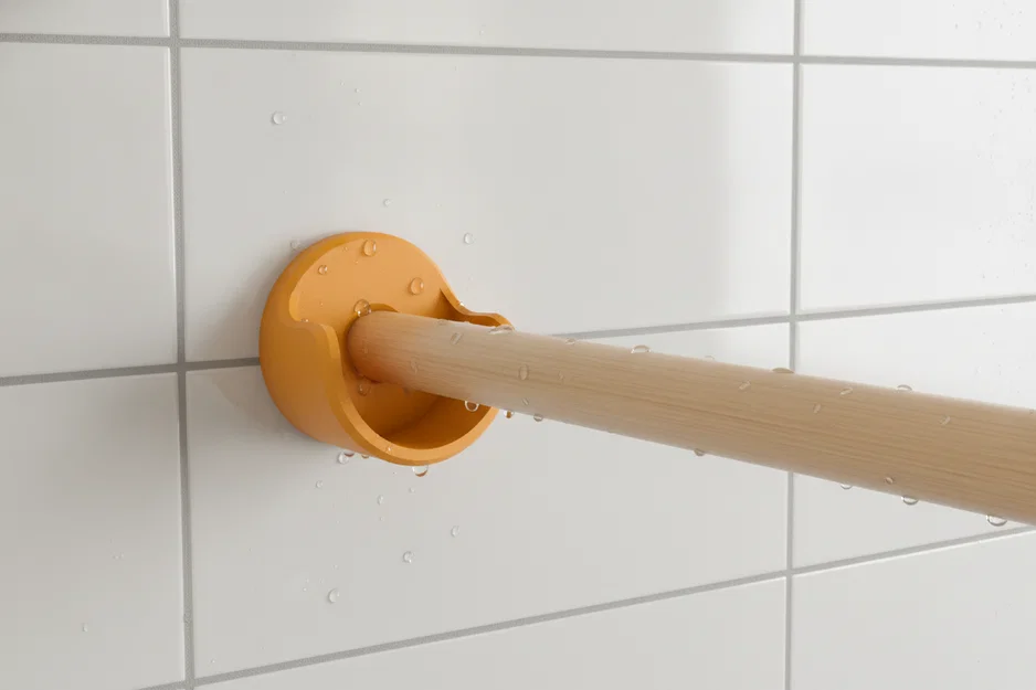 Giá đỡ thanh treo rèm tắm 28mm (Shower Curtain Rod Holder 28mm) - Image 1