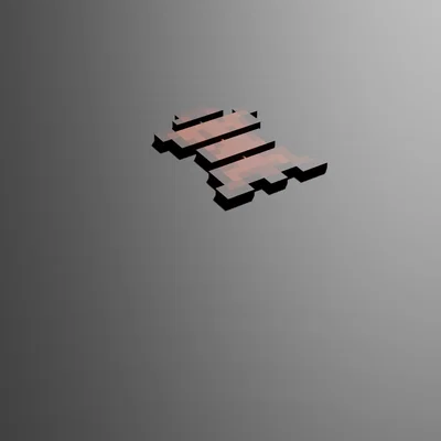 Leather Minecraft dạng Voxel Articulated (Flexi Item phong cách blocky)