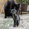 Tượng Mèo Siamese Đen – Dark Siamese Cat Sculpture - Thumbnail 3