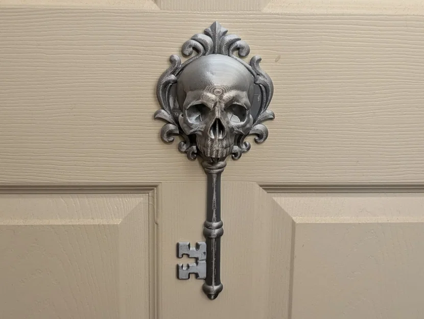 Điêu Khắc Treo Tường Chìa Khóa Xương Sọ Gothic - Image 1