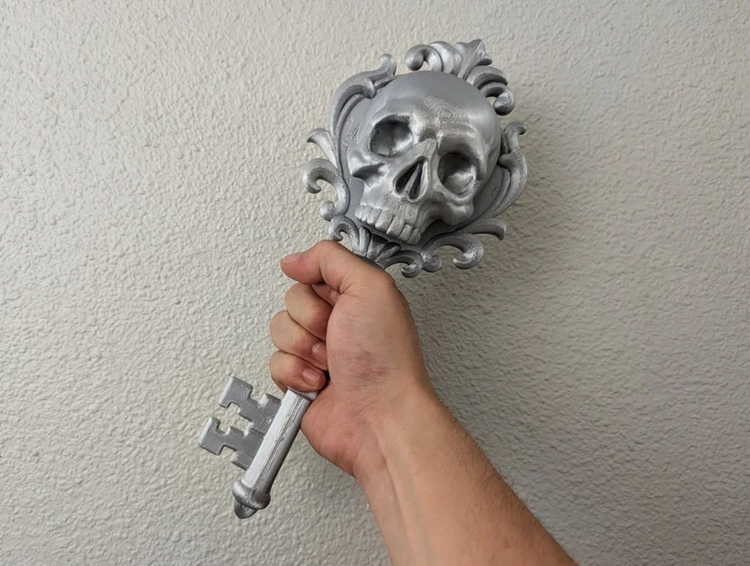 Điêu Khắc Treo Tường Chìa Khóa Xương Sọ Gothic - Image 3