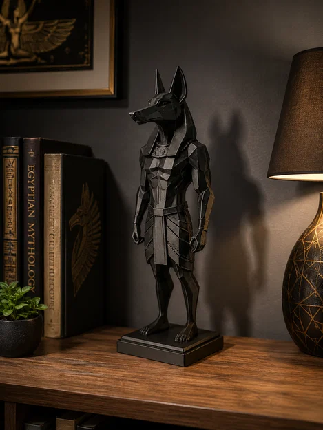 Tượng Anubis Low Poly – Vệ Thần Ai Cập | Decor In 3D - Image 2