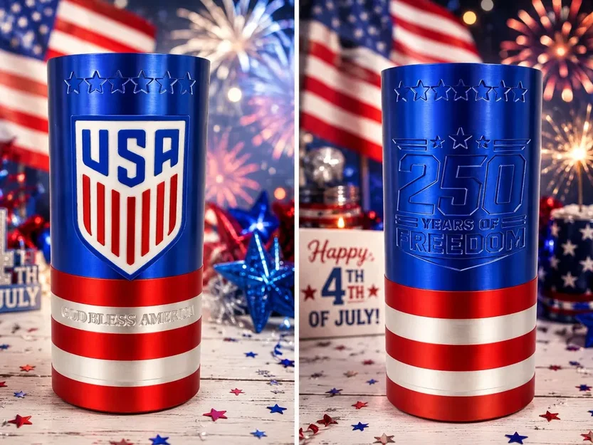 Giá đỡ lon nước 12oz họa tiết USA 3D độc đáo - Image 1