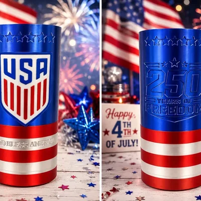 Giá đỡ lon nước 12oz họa tiết USA 3D độc đáo