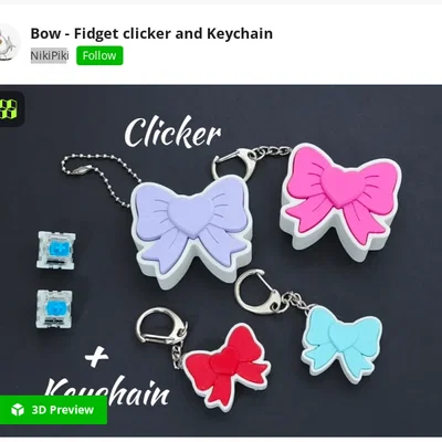 Móc khóa Bow Clicker 3D: Món quà xinh xắn và độc đáo cho bé