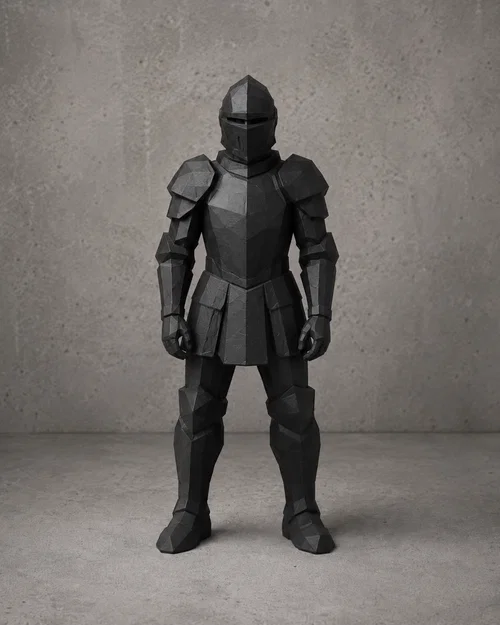 Mô hình hiệp sĩ thời trung cổ phong cách Low Poly dùng in 3D - Image 1