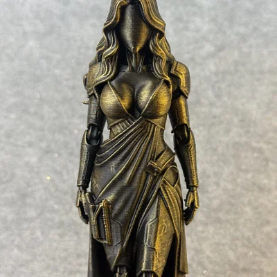 Mô hình 3D Cyborg Woman - Tượng nhân vật viễn tưởng cực đẹp