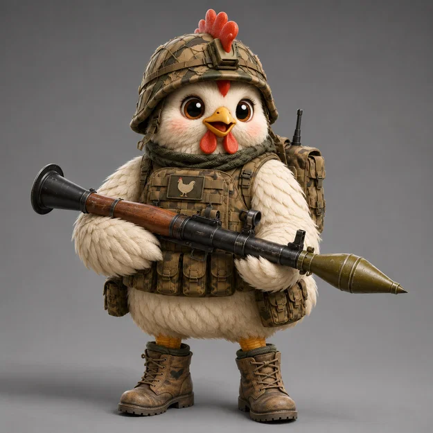 Mô hình Gà Chiến Binh siêu cute cầm súng RPG - Image 1