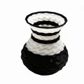 Bình hoa mini Monochrome Ripple – Đồ trang trí kết cấu hai màu - Thumbnail 3