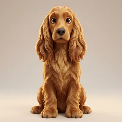 Mô hình chú chó Golden Retriever 3D dễ thương trang trí bàn làm việc