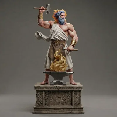 Mô hình 3D Hephaestus - Vị thần Lửa và Nghệ thuật Rèn đúc Hy Lạp