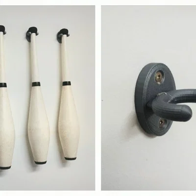 Móc treo dùi tung hứng (Juggling Club Hangers) in 3D bền chắc