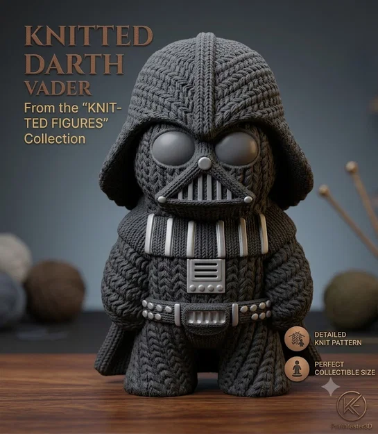 Mô hình Darth Vader phong cách đan len (kèm tùy chọn móc khóa) - Bộ sưu tập Knitted Figures - Image 1