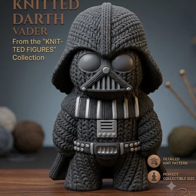 Mô hình Darth Vader phong cách đan len (kèm tùy chọn móc khóa) - Bộ sưu tập Knitted Figures