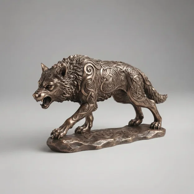 Fenrir the Norse Wolf – Tượng điêu khắc thú tinh xảo - Image 1