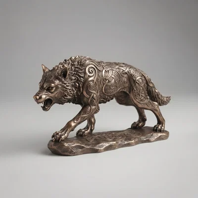 Fenrir the Norse Wolf – Tượng điêu khắc thú tinh xảo