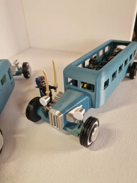Mô hình xe buýt Hot Rod độc đáo tương thích nhân vật mini 3D - Image 1