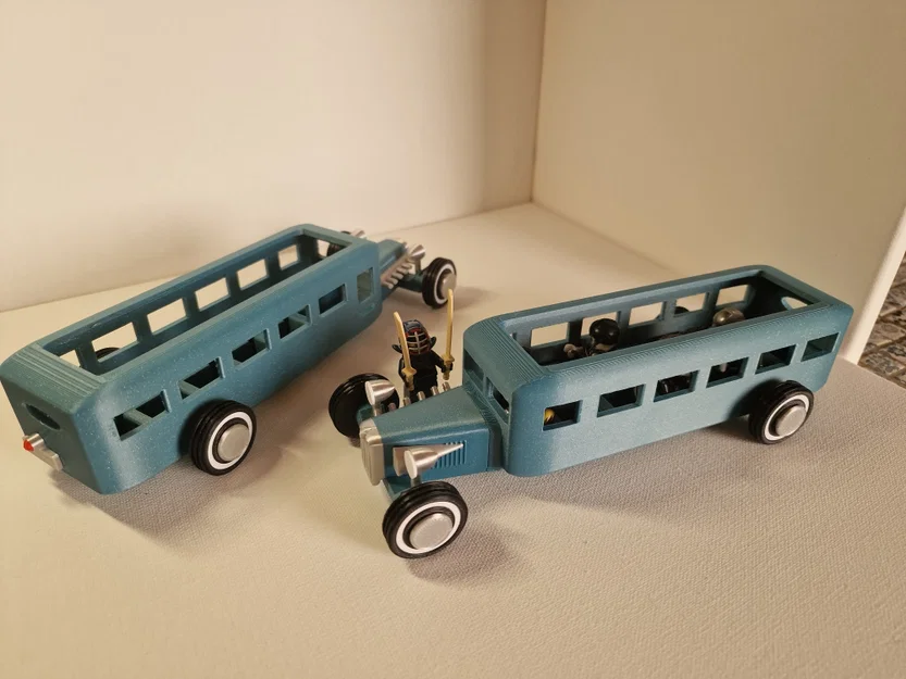 Mô hình xe buýt Hot Rod độc đáo tương thích nhân vật mini 3D - Image 2