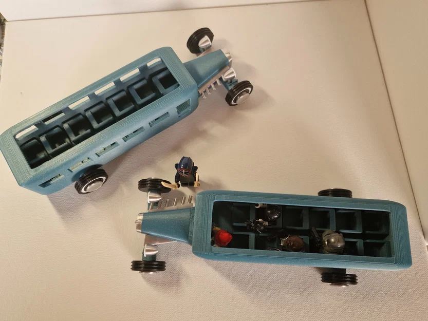 Mô hình xe buýt Hot Rod độc đáo tương thích nhân vật mini 3D - Image 3