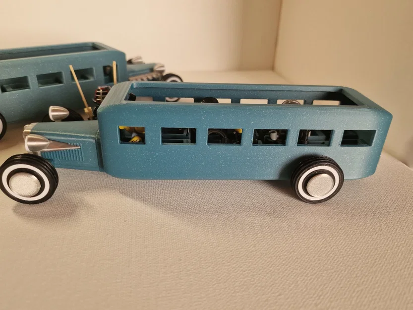 Mô hình xe buýt Hot Rod độc đáo tương thích nhân vật mini 3D - Image 5