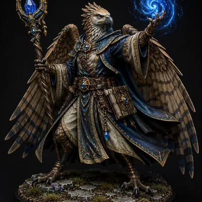 Mô hình phù thủy Aarakocra cho Dungeons & Dragons