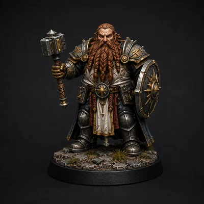 Mô hình Tu sĩ Lùn (Cleric Dwarf) cho trò chơi Dungeons & Dragons