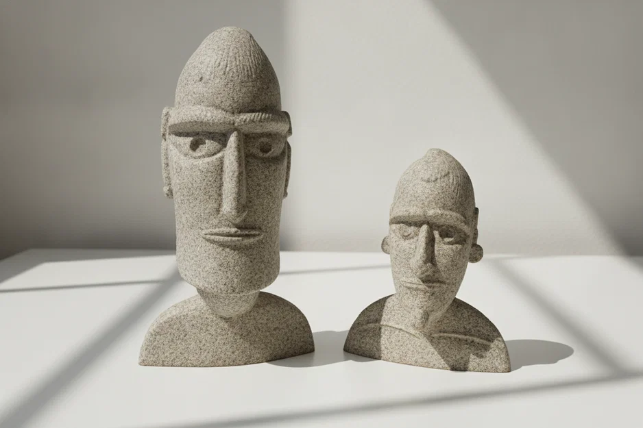 Tượng bán thân Moai Pa’a Pa’a (Đầu và Vai) - Image 1