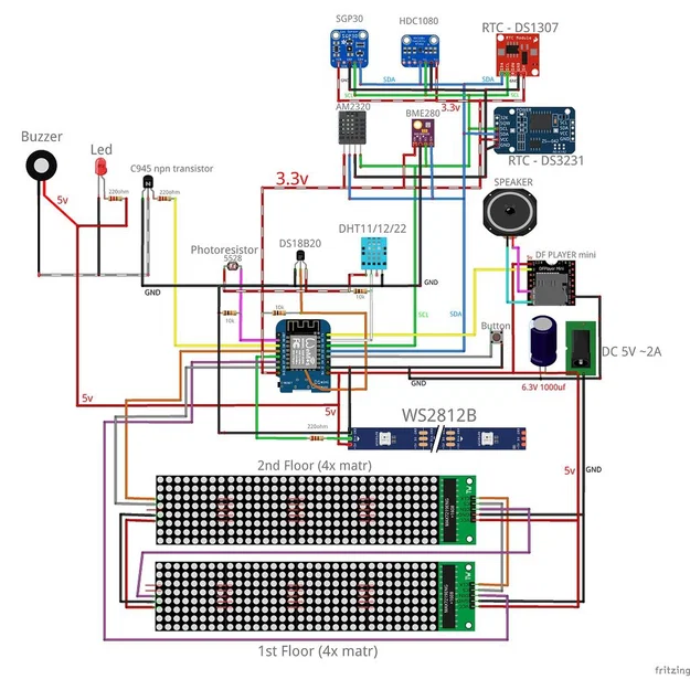 ESP8266 Smart Internet Clock Informer + Trạm dự báo thời tiết - Image 7