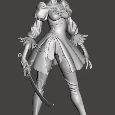 Mô hình 3D YoRHa 2B (NieR: Automata) chi tiết sắc nét cho fan