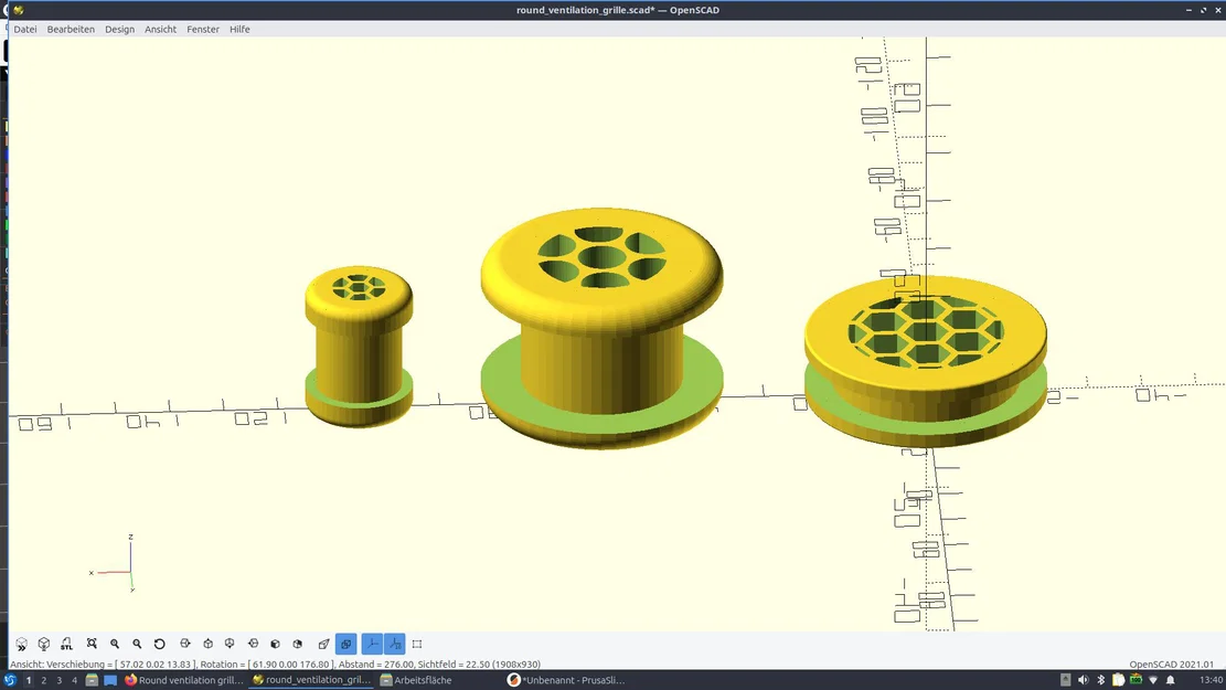 Lưới thông gió hình tròn linh hoạt / Tùy chỉnh bằng Script OpenSCAD - Image 1