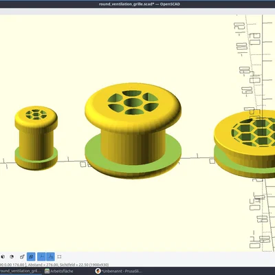 Lưới thông gió hình tròn linh hoạt / Tùy chỉnh bằng Script OpenSCAD