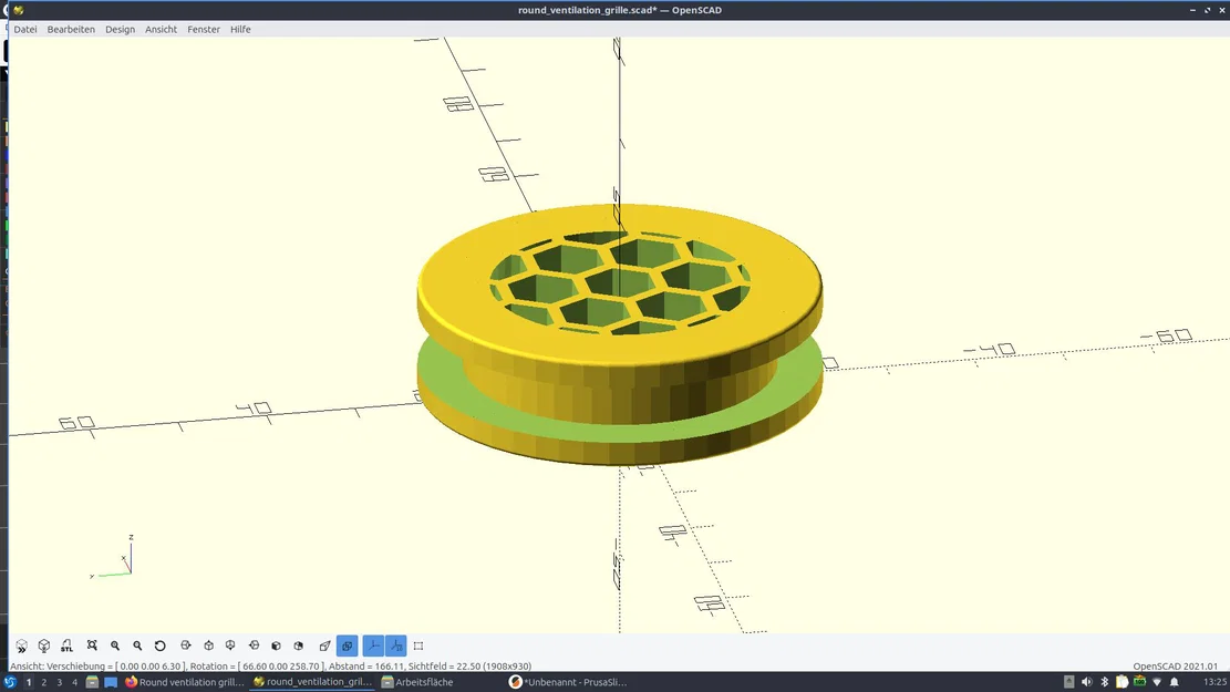 Lưới thông gió hình tròn linh hoạt / Tùy chỉnh bằng Script OpenSCAD - Image 2