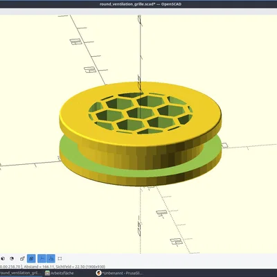 Lưới thông gió hình tròn linh hoạt / Tùy chỉnh bằng Script OpenSCAD