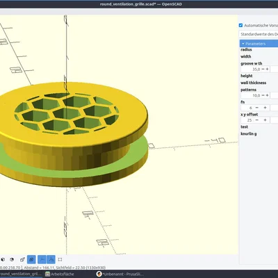Lưới thông gió hình tròn linh hoạt / Tùy chỉnh bằng Script OpenSCAD