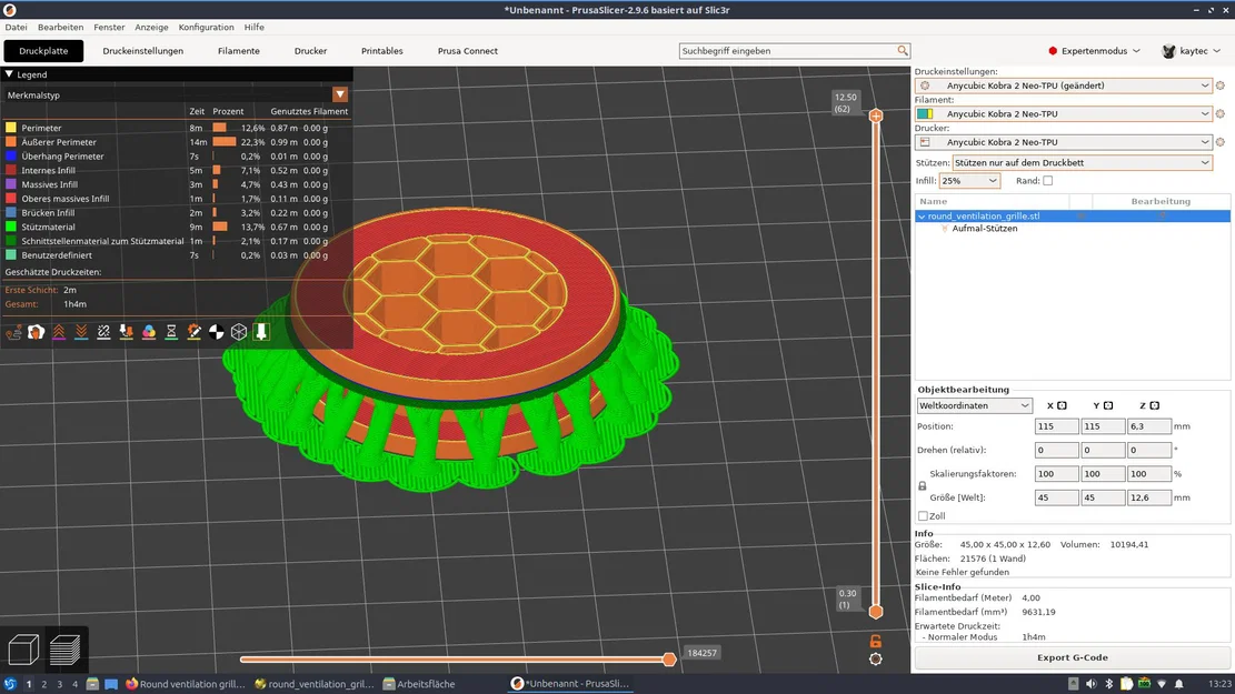 Lưới thông gió hình tròn linh hoạt / Tùy chỉnh bằng Script OpenSCAD - Image 4