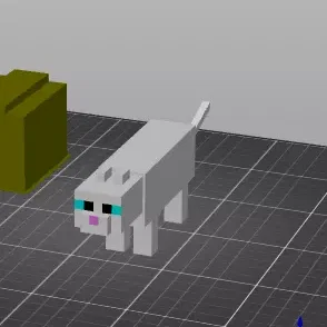 Mô hình Mèo Trắng Cách Điệu - Lấy cảm hứng từ Minecraft