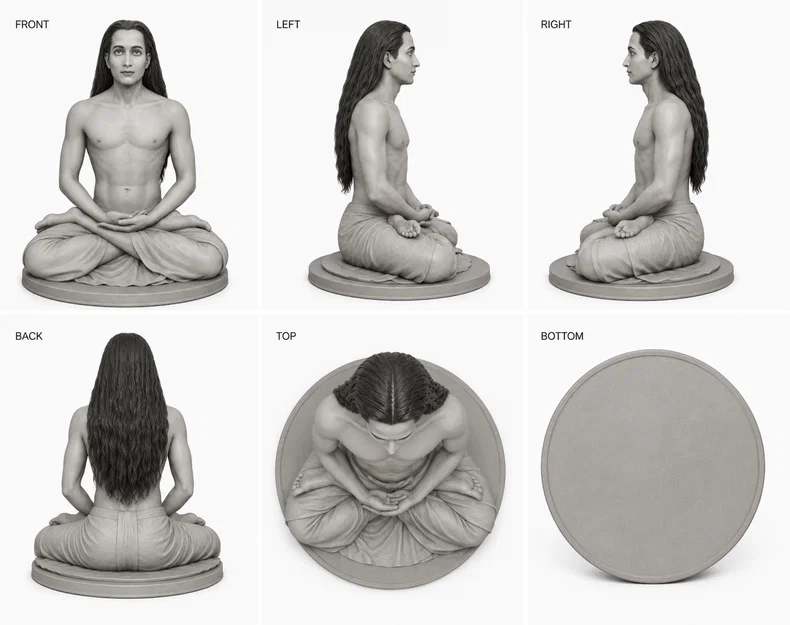 Mô hình 3D Mahavatar Babaji - Bậc thầy tâm linh thiêng liêng - Image 2