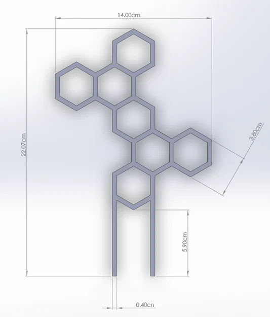 Khung hỗ trợ cây cảnh hình lục giác (Hexagonal Plant Supports) in 3D - Image 1